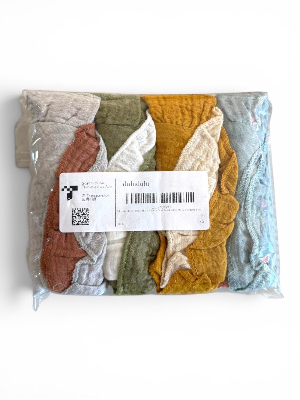 NWT duludulu Muslin Baby bibs Bundle-2 Packs (Ruffle and Classic snap)Boho Earth
